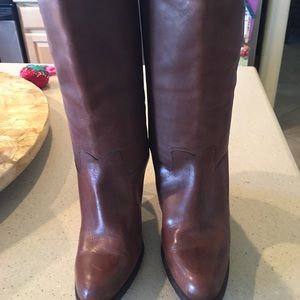 Brown Leather Western Dress Boots